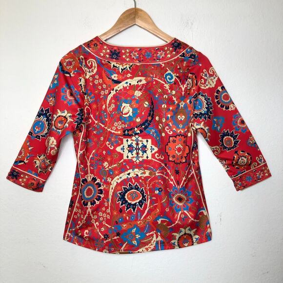 Gretchen Scott Set Jersey Split Neck Tunic Magic Carpet Stretchy Pants Electic - Picture 4 of 16